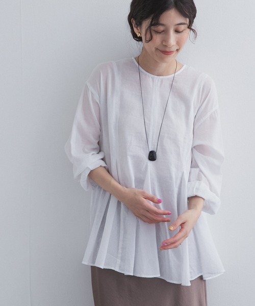 URBAN RESEARCH DOORS(アーバンリサーチドアーズ)の「ボイルマチ切替フレアブラウス(シャツ/ブラウス・レディース・ブラック/オフホワイト・FREE)」の1枚目の写真