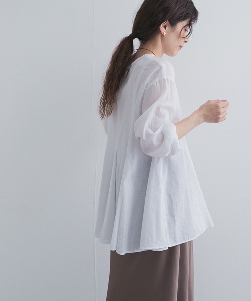 URBAN RESEARCH DOORS(アーバンリサーチドアーズ)の「ボイルマチ切替フレアブラウス(シャツ/ブラウス・レディース・ブラック/オフホワイト・FREE)」の3枚目の写真