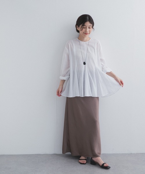 URBAN RESEARCH DOORS(アーバンリサーチドアーズ)の「ボイルマチ切替フレアブラウス(シャツ/ブラウス・レディース・ブラック/オフホワイト・FREE)」の9枚目の写真