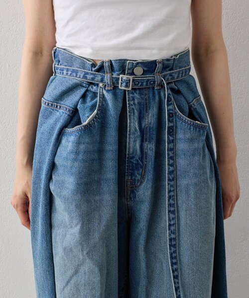 PEAS(ピース)の「【PEAS】 デニムタックバレルパンツ(デニムパンツ・レディース・ブルー・0/1)」の8枚目の写真