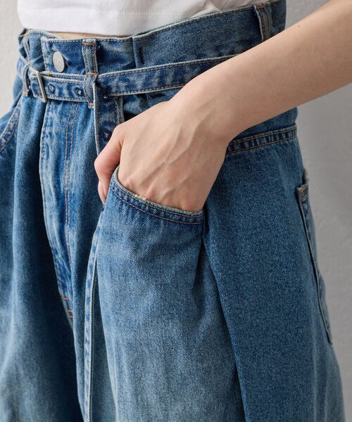 PEAS(ピース)の「【PEAS】 デニムタックバレルパンツ(デニムパンツ・レディース・ブルー・0/1)」の9枚目の写真