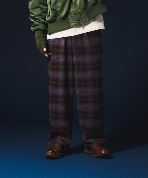 EKAL(エカル)の「チェックイージートラウザー(その他パンツ・メンズ・パープル/ブラック・MEDIUM/LARGE)」の1枚目の写真