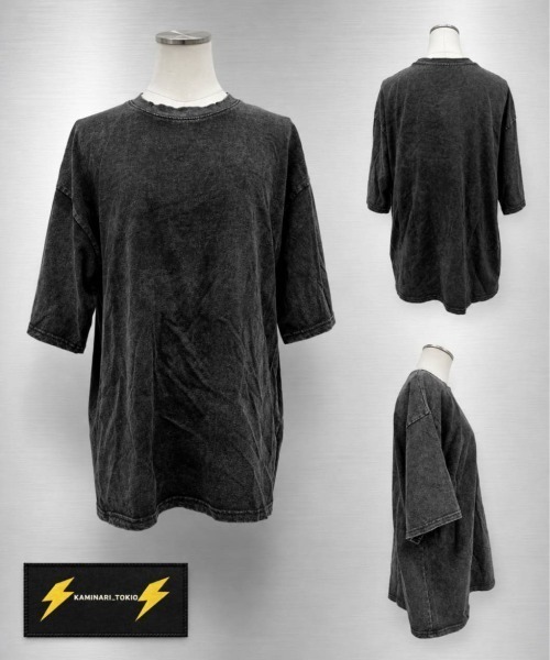 KAMINARI_TOKIO（カミナリトキオ）の「ピグメント加工Tシャツ（Tシャツ/カットソー・レディース・チャコールグレー/ブラック/ブラウン/カーキ/グレー系・FREE）」の13枚目の写真