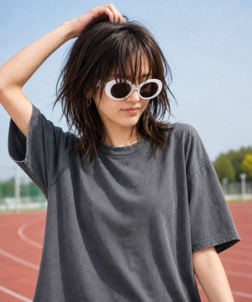 KAMINARI_TOKIO（カミナリトキオ）の「ピグメント加工Tシャツ（Tシャツ/カットソー・レディース・チャコールグレー/ブラック/ブラウン/カーキ/グレー系・FREE）」の11枚目の写真