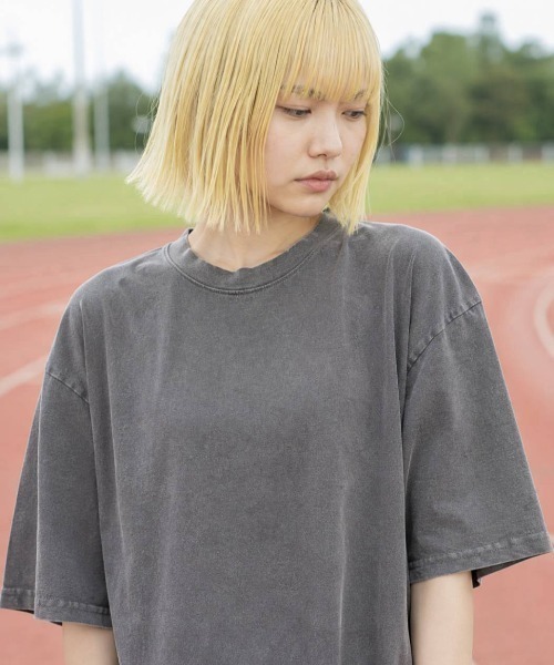 KAMINARI_TOKIO（カミナリトキオ）の「ピグメント加工Tシャツ（Tシャツ/カットソー・レディース・チャコールグレー/ブラック/ブラウン/カーキ/グレー系・FREE）」の15枚目の写真