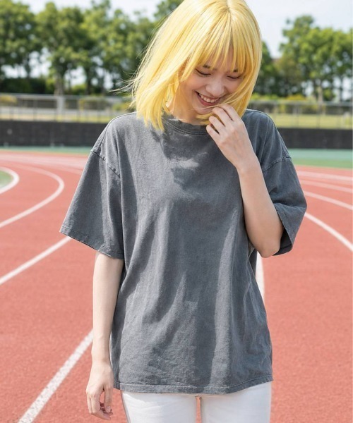 KAMINARI_TOKIO（カミナリトキオ）の「ピグメント加工Tシャツ（Tシャツ/カットソー・レディース・チャコールグレー/ブラック/ブラウン/カーキ/グレー系・FREE）」の17枚目の写真