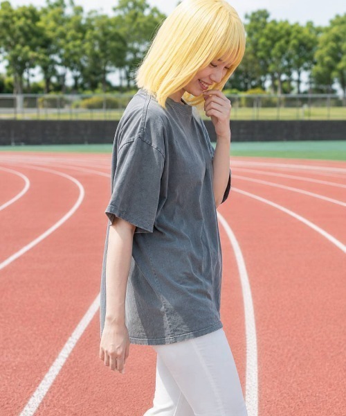 KAMINARI_TOKIO（カミナリトキオ）の「ピグメント加工Tシャツ（Tシャツ/カットソー・レディース・チャコールグレー/ブラック/ブラウン/カーキ/グレー系・FREE）」の18枚目の写真