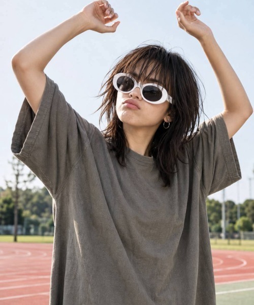 KAMINARI_TOKIO（カミナリトキオ）の「ピグメント加工Tシャツ（Tシャツ/カットソー・レディース・チャコールグレー/ブラック/ブラウン/カーキ/グレー系・FREE）」の21枚目の写真
