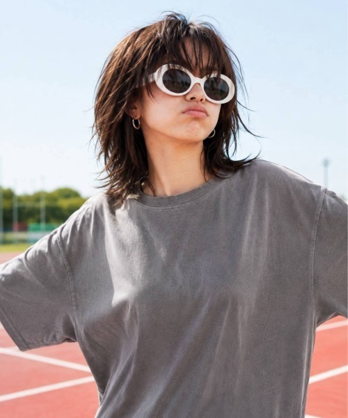 KAMINARI_TOKIO（カミナリトキオ）の「ピグメント加工Tシャツ（Tシャツ/カットソー・レディース・チャコールグレー/ブラック/ブラウン/カーキ/グレー系・FREE）」の22枚目の写真