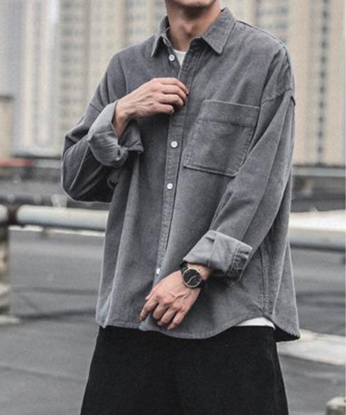 KELVIN(ケルヴァン)の「Fade Overshirt フェードオーバーシャツ(シャツ/ブラウス・メンズ・グレー/ブラック・LARGE/MEDIUM)」の2枚目の写真