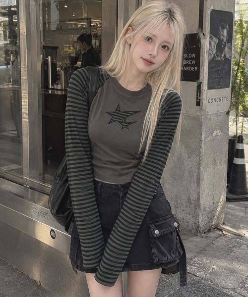 KKEEE（ケーケーイーイー）の「ドロップスター ナグラン 長袖Tシャツ(2色)（Tシャツ/カットソー・レディース・ワイン/チャコール・FREE）」の8枚目の写真