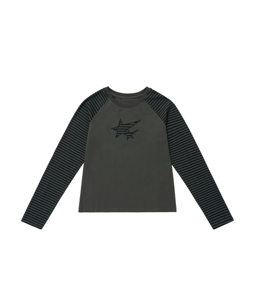 KKEEE（ケーケーイーイー）の「ドロップスター ナグラン 長袖Tシャツ(2色)（Tシャツ/カットソー・レディース・ワイン/チャコール・FREE）」の10枚目の写真