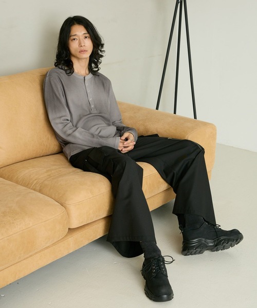 RAGEBLUE(レイジブルー)の「SPRAY DYED WAFFLE HENLEY T-SHIRT/スプレー加工ワッフルヘンリーTシャツ(Tシャツ/カットソー・メンズ・グレー/ホワイト/ブラック・LARGE/MEDIUM)」の21枚目の写真