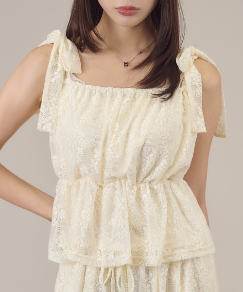 apres jour mignon（アプレジュールミニョン）の「【SET UP可能】レースビスチェ（キャミソール・レディース・アイボリー/ブラウン系その他・LARGE/フリー）」の9枚目の写真