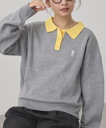 U.S. POLO ASSN./ユーエスポロアッスン 別注 ロゴ刺繍 バイカラー ニットポロ