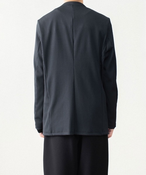 ATTACHMENT（アタッチメント）の「【LIMTED】PEストレッチリブ カラーレスカーディガン / PE STRETCH RIB COLLARLESS CARDIGAN（カーディガン/ボレロ・メンズ・ダークグレー/ブラック・2/1/3）」の7枚目の写真
