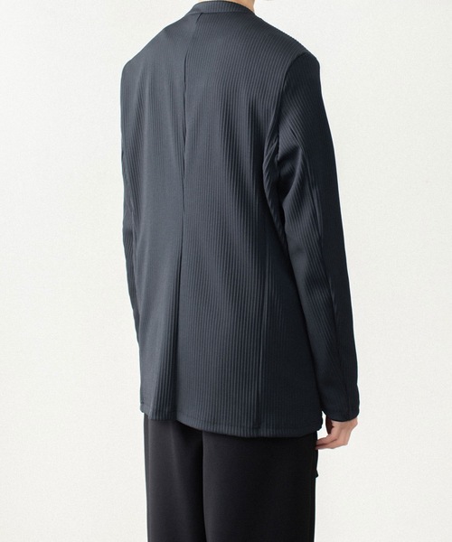 ATTACHMENT（アタッチメント）の「【LIMTED】PEストレッチリブ カラーレスカーディガン / PE STRETCH RIB COLLARLESS CARDIGAN（カーディガン/ボレロ・メンズ・ダークグレー/ブラック・2/1/3）」の8枚目の写真