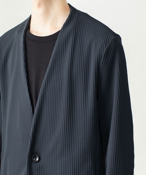 ATTACHMENT（アタッチメント）の「【LIMTED】PEストレッチリブ カラーレスカーディガン / PE STRETCH RIB COLLARLESS CARDIGAN（カーディガン/ボレロ・メンズ・ダークグレー/ブラック・2/1/3）」の10枚目の写真