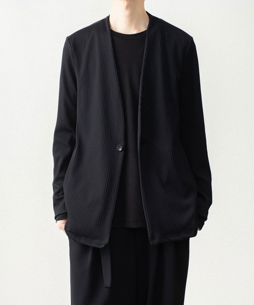ATTACHMENT（アタッチメント）の「【LIMTED】PEストレッチリブ カラーレスカーディガン / PE STRETCH RIB COLLARLESS CARDIGAN（カーディガン/ボレロ・メンズ・ダークグレー/ブラック・2/1/3）」の14枚目の写真