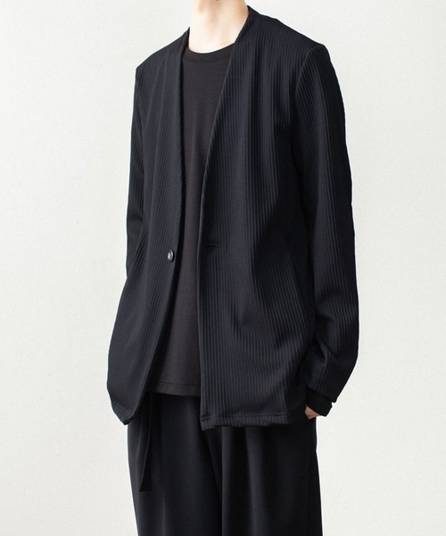 ATTACHMENT（アタッチメント）の「【LIMTED】PEストレッチリブ カラーレスカーディガン / PE STRETCH RIB COLLARLESS CARDIGAN（カーディガン/ボレロ・メンズ・ダークグレー/ブラック・2/1/3）」の15枚目の写真