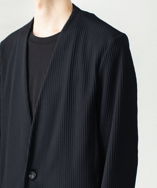 ATTACHMENT（アタッチメント）の「【LIMTED】PEストレッチリブ カラーレスカーディガン / PE STRETCH RIB COLLARLESS CARDIGAN（カーディガン/ボレロ・メンズ・ダークグレー/ブラック・2/1/3）」の21枚目の写真