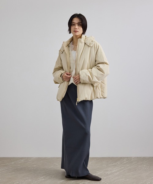 SALON adam et rope'(サロン アダム エ ロペ)の「【WEB限定】撥水ファンクションパフブルゾン(ブルゾン・レディース・ブラック/ベージュ系その他2・FREE)」の4枚目の写真