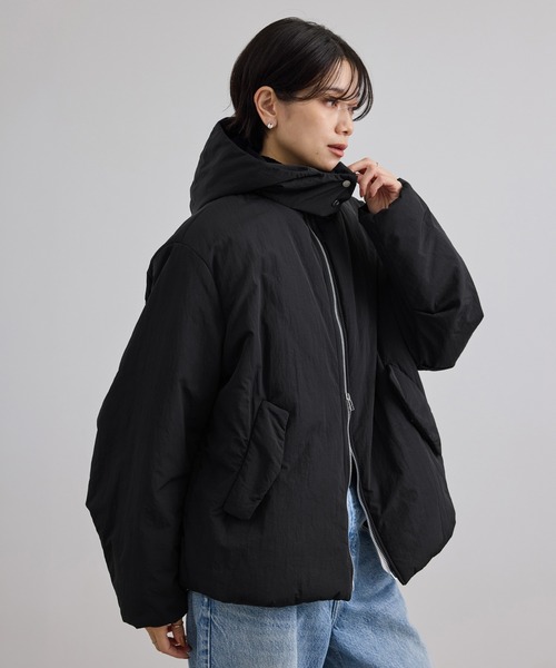 SALON adam et rope'(サロン アダム エ ロペ)の「【WEB限定】撥水ファンクションパフブルゾン(ブルゾン・レディース・ブラック/ベージュ系その他2・FREE)」の5枚目の写真