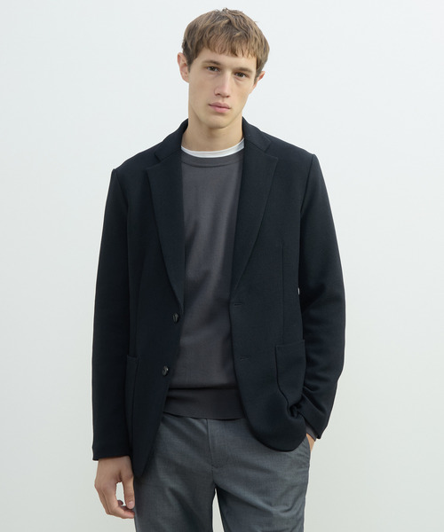 MEN'S MELROSE(メンズメルローズ)の「ミックスツィードストレッチイージージャケット(セットアップ可)(テーラードジャケット・メンズ・ネイビー/グレー・5/4/2/3)」の2枚目の写真