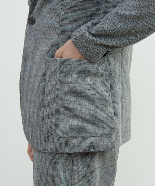 MEN'S MELROSE(メンズメルローズ)の「ミックスツィードストレッチイージージャケット(セットアップ可)(テーラードジャケット・メンズ・ネイビー/グレー・5/4/2/3)」の8枚目の写真