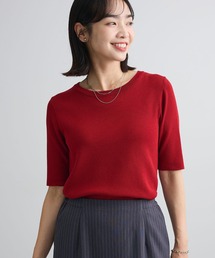 5分袖ニットプルオーバー