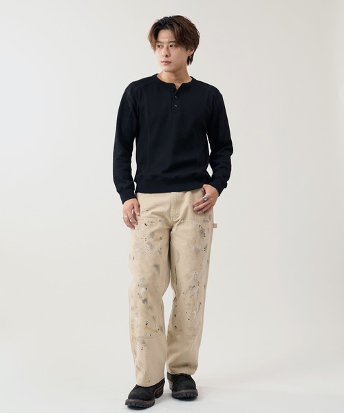 WAIPER.inc(ワイパーインク)の「【ZOZO限定】ワッフル ヘンリーネック ロンT(Tシャツ/カットソー・メンズ・ブラック・XL/L/M/S)」の2枚目の写真