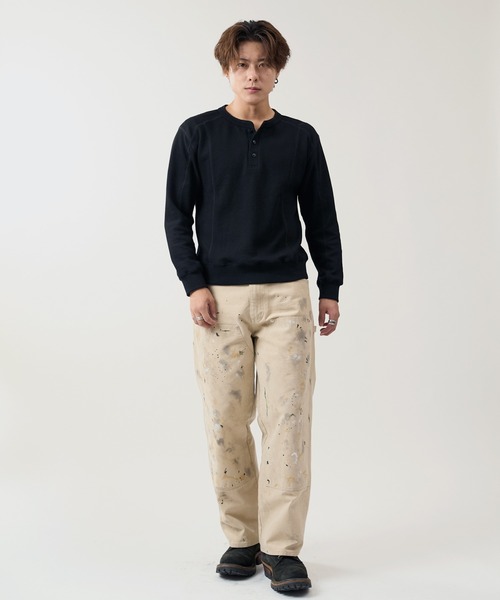 WAIPER.inc(ワイパーインク)の「【ZOZO限定】ワッフル ヘンリーネック ロンT(Tシャツ/カットソー・メンズ・ブラック・XL/L/M/S)」の3枚目の写真