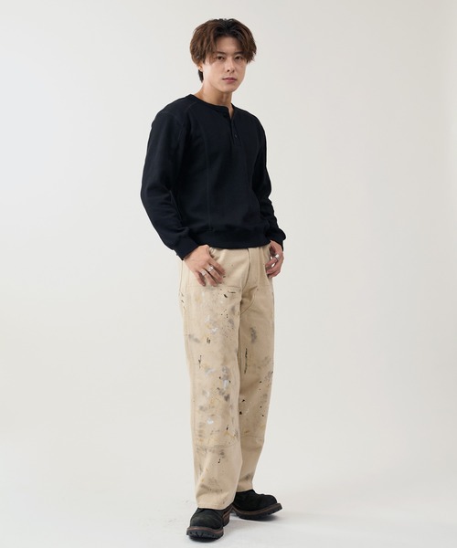 WAIPER.inc(ワイパーインク)の「【ZOZO限定】ワッフル ヘンリーネック ロンT(Tシャツ/カットソー・メンズ・ブラック・XL/L/M/S)」の4枚目の写真