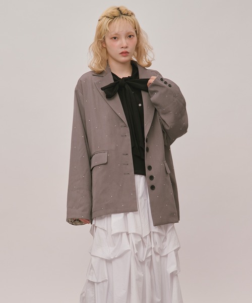 loin nuit（ロワンニュイ）の「asymmetry ribbon tops / アシンメトリーリボントップス（Tシャツ/カットソー・レディース・ボルドー/アイボリー/ブラック・FREE）」の15枚目の写真