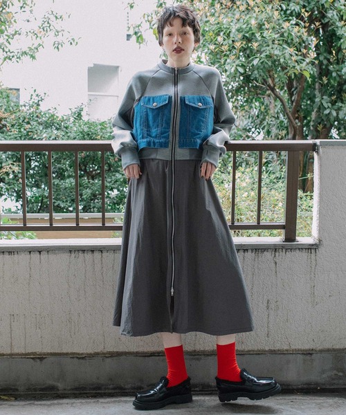 MARECHAL TERRE(マルシャルテル)の「2Wayジップワンピース(ワンピース・レディース・ネイビー/ブラック/グレー/チャコールグレー・MEDIUM)」の15枚目の写真