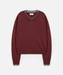 vneck LEIUR ニット (RED)