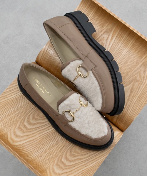 CORSO ROMA,9(コルソローマ)の「【CORSO ROMA 9】シアリング厚底ビットローファー(W1618W)(ローファー・レディース・ブラウン・38/36/39)」の1枚目の写真