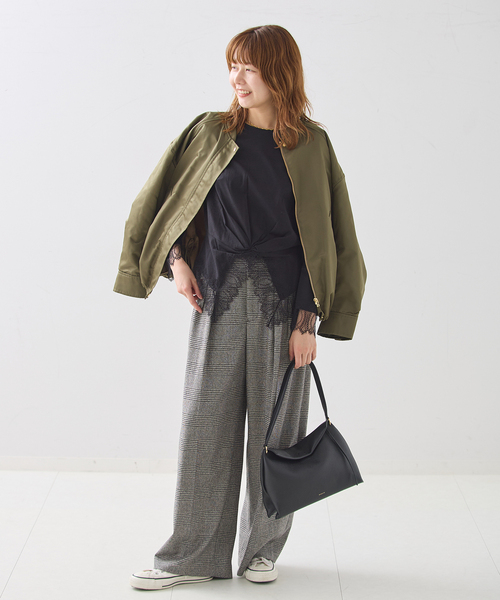 journal standard L'essage(ジャーナルスタンダードレサージュ)の「レーストップスロンT(Tシャツ/カットソー・レディース・ブラック/ホワイト・FREE)」の3枚目の写真