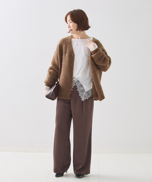 journal standard L'essage(ジャーナルスタンダードレサージュ)の「レーストップスロンT(Tシャツ/カットソー・レディース・ブラック/ホワイト・FREE)」の4枚目の写真