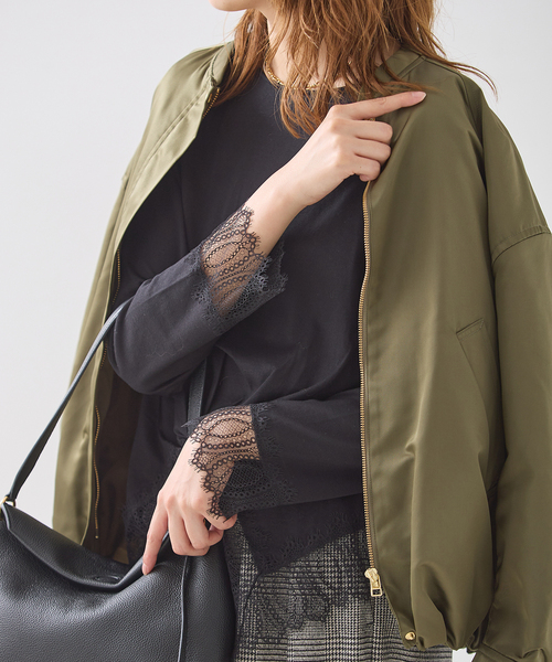 journal standard L'essage(ジャーナルスタンダードレサージュ)の「レーストップスロンT(Tシャツ/カットソー・レディース・ブラック/ホワイト・FREE)」の7枚目の写真