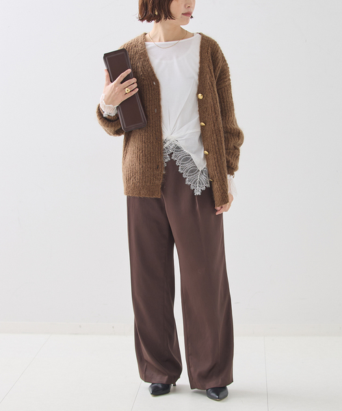 journal standard L'essage(ジャーナルスタンダードレサージュ)の「レーストップスロンT(Tシャツ/カットソー・レディース・ブラック/ホワイト・FREE)」の13枚目の写真