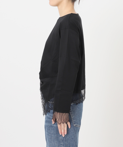 journal standard L'essage(ジャーナルスタンダードレサージュ)の「レーストップスロンT(Tシャツ/カットソー・レディース・ブラック/ホワイト・FREE)」の15枚目の写真