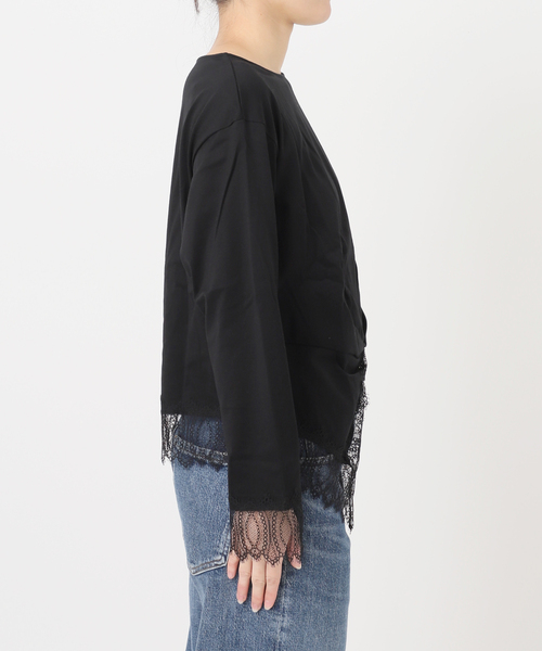 journal standard L'essage(ジャーナルスタンダードレサージュ)の「レーストップスロンT(Tシャツ/カットソー・レディース・ブラック/ホワイト・FREE)」の17枚目の写真