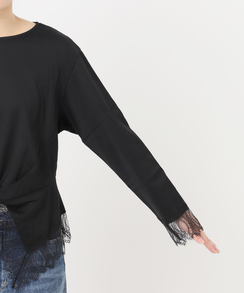journal standard L'essage(ジャーナルスタンダードレサージュ)の「レーストップスロンT(Tシャツ/カットソー・レディース・ブラック/ホワイト・FREE)」の18枚目の写真