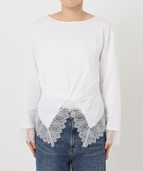 journal standard L'essage(ジャーナルスタンダードレサージュ)の「レーストップスロンT(Tシャツ/カットソー・レディース・ブラック/ホワイト・FREE)」の21枚目の写真