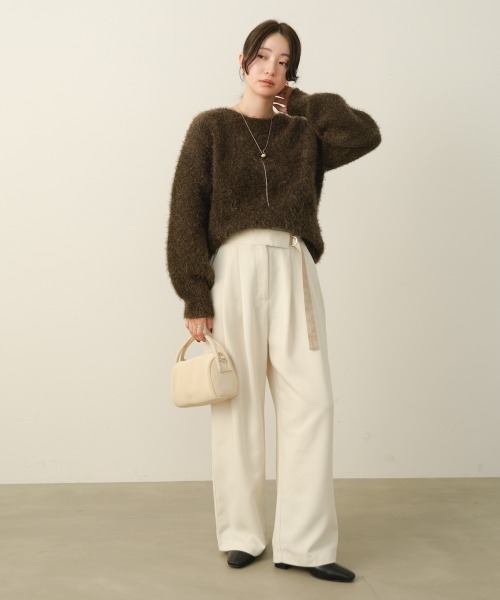 Bou Jeloud（ブージュルード）の「テックウールパンツ（その他パンツ・レディース・ホワイト系その他/チャコールグレー/キャメル・FREE）」の5枚目の写真