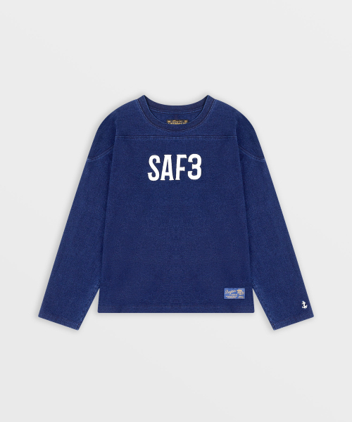 SAFARISPOT(サファリスポット)の「1/2 レジオン モーターズ クラブ インディゴ デニム ロングスリーブ (インディゴ)(Tシャツ/カットソー・レディース・その他・1)」の1枚目の写真