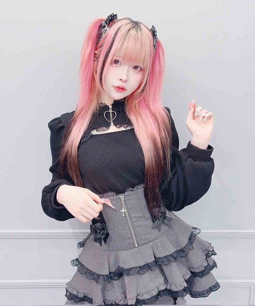 MA*RS（アメーバーマーズ）の「クロスZIPレースアップスカパン（スカート・レディース・ホワイト/ブラック×ホワイト/グレー/ブラック・FREE）」の15枚目の写真