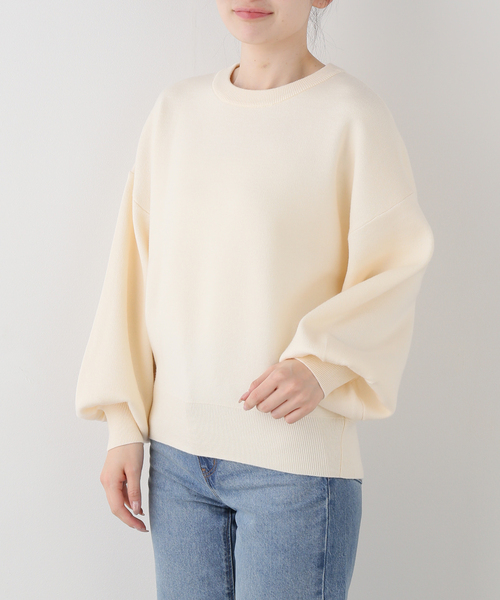 La TOTALITE(ラトータリテ)の「【洗える】ウォッシャブルクルーネックプルオーバー(ニット/セーター・レディース・ピンク/チャコールグレー/ホワイト/ブラック・FREE)」の2枚目の写真