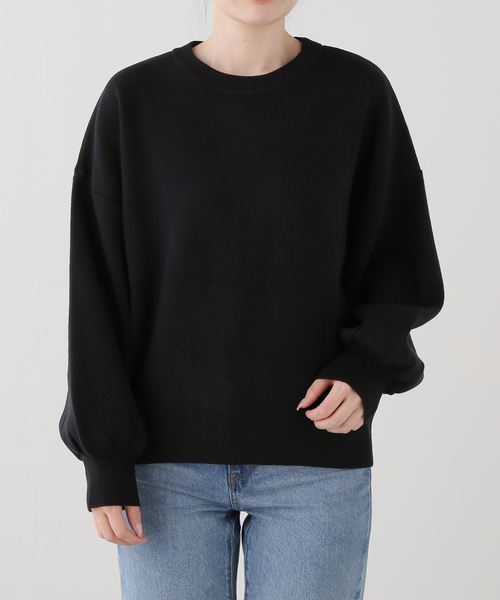 La TOTALITE(ラトータリテ)の「【洗える】ウォッシャブルクルーネックプルオーバー(ニット/セーター・レディース・ピンク/チャコールグレー/ホワイト/ブラック・FREE)」の1枚目の写真